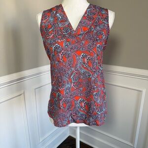 The Limited Paisley Print  Orange Sleeveless top Size Small
